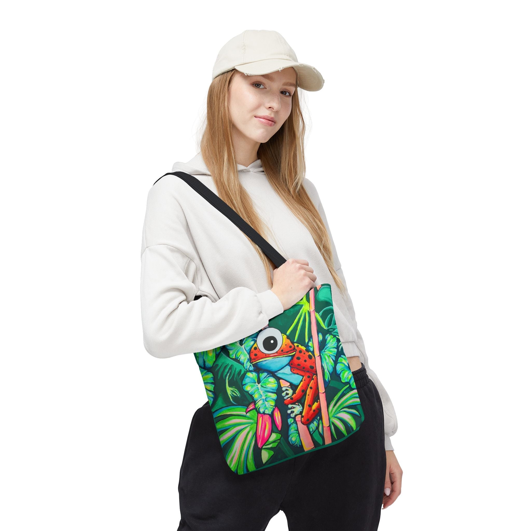 Premium Cyclops Red Frog Tote Bag, Original Artist Design, Reusable Shopping Tote, Eco-Friendly
