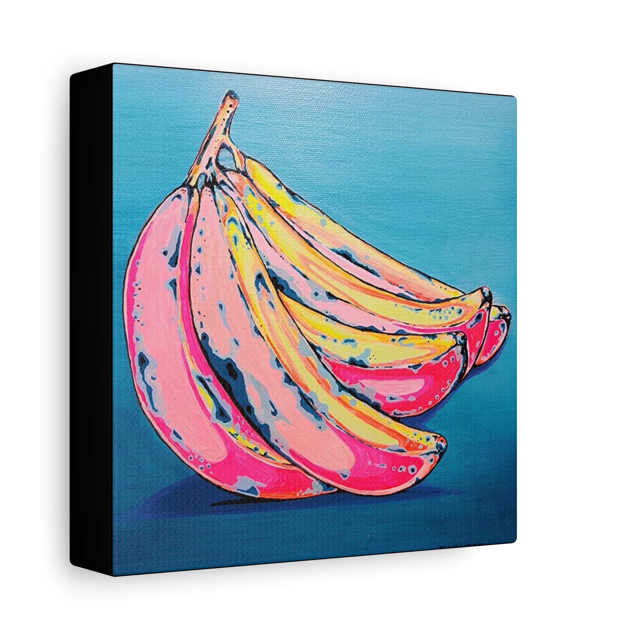 Neon Bananas Canvas Art Print, Home Decor, Original Artist Design