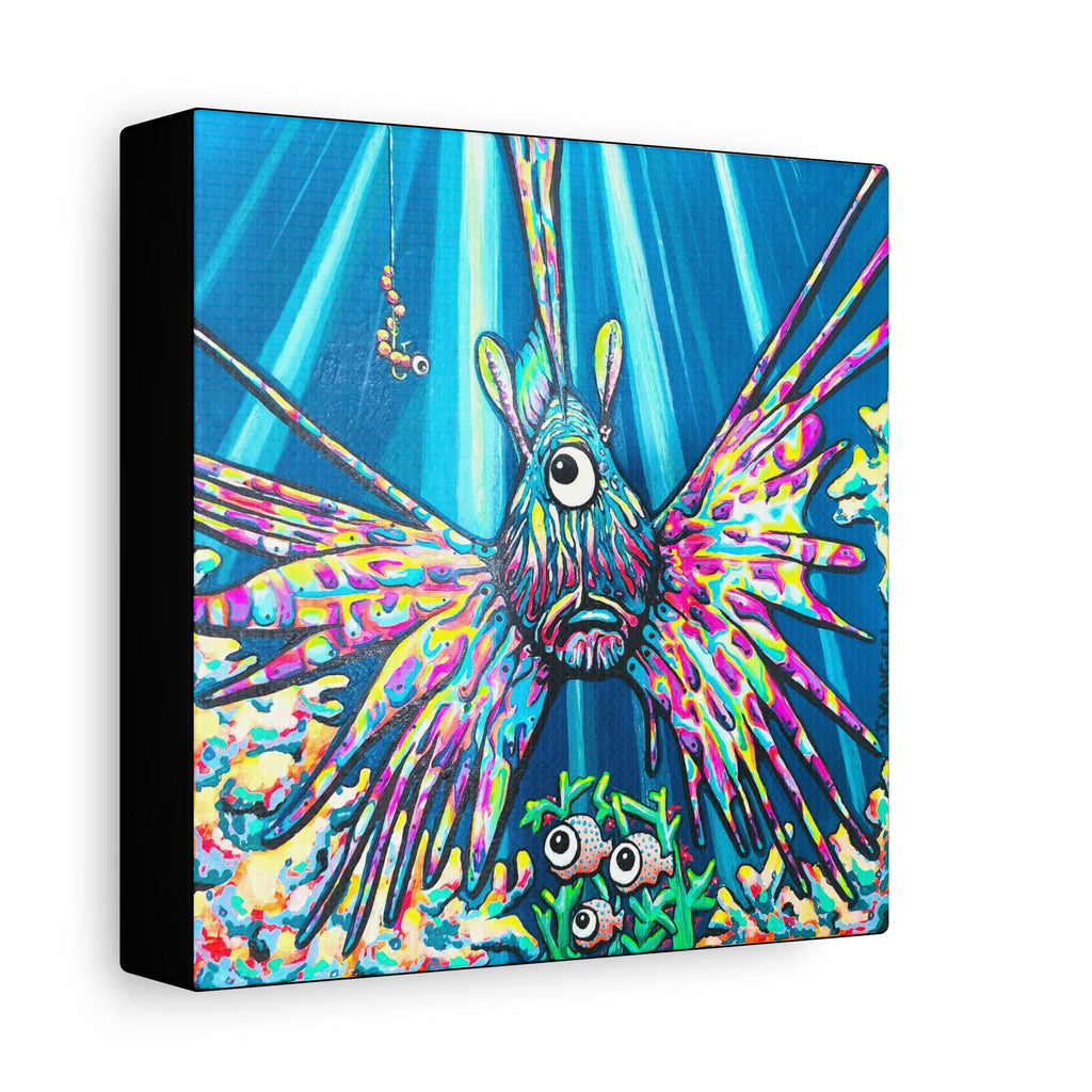 Cyclops Lionfish Original Canvas Art Print, Unique Home Decor, Wall Art