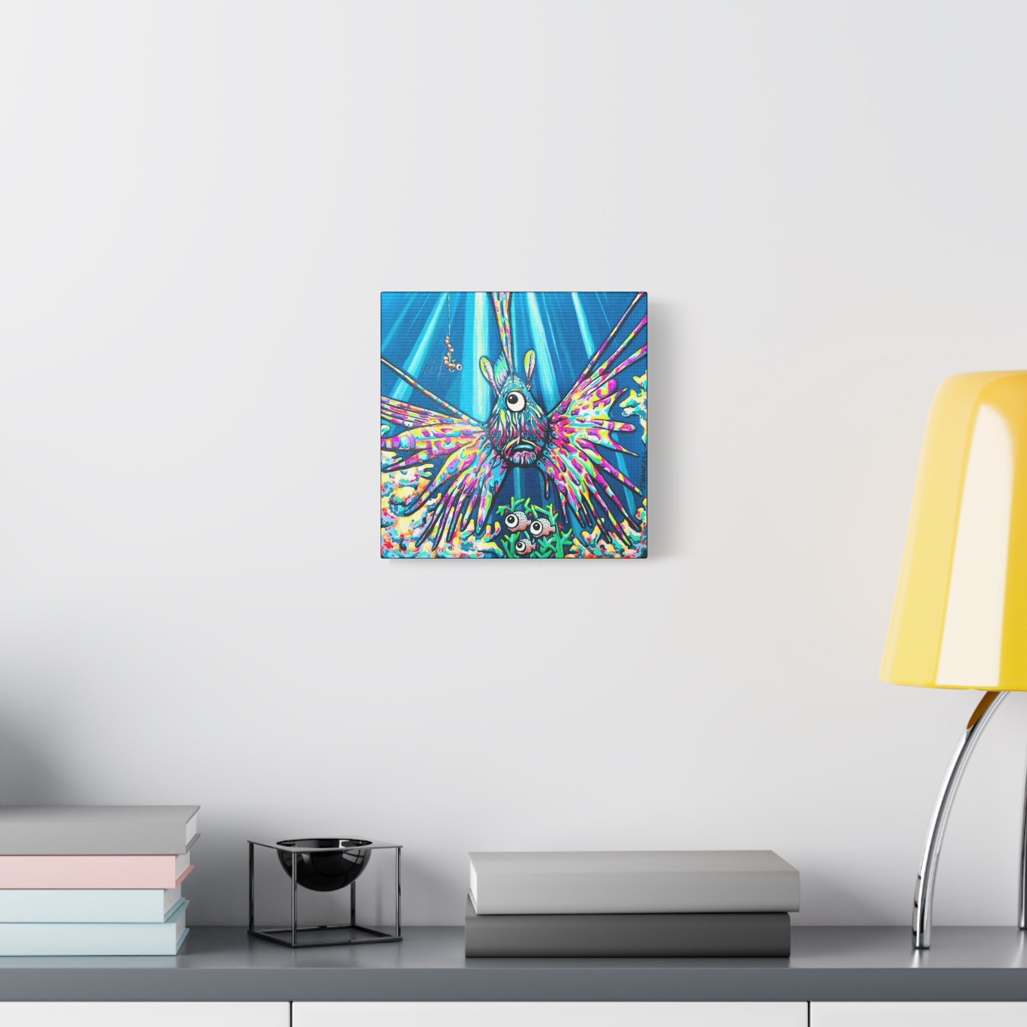 Cyclops Lionfish Original Canvas Art Print, Unique Home Decor, Wall Art