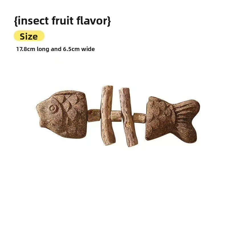 Catnip Fish Bone Chew Toy for Dental Play