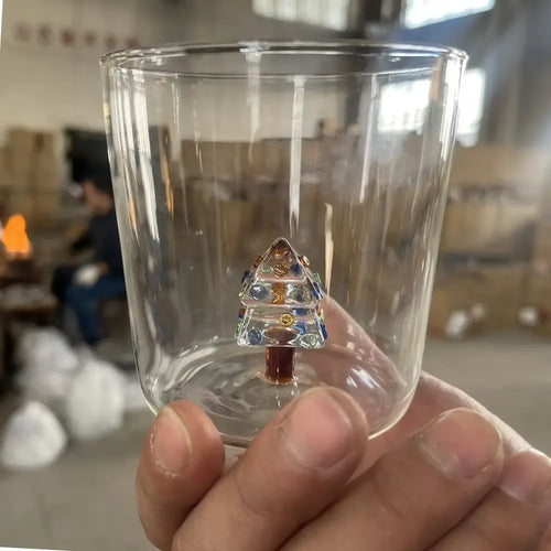 300ml 3d christmas tree wine glass – dining room holiday tumbler