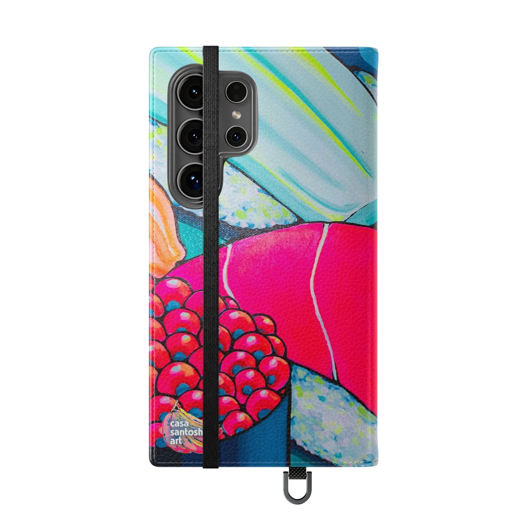 Neon Sushi Flip Phone Case – Wallet Cover with Card Slots