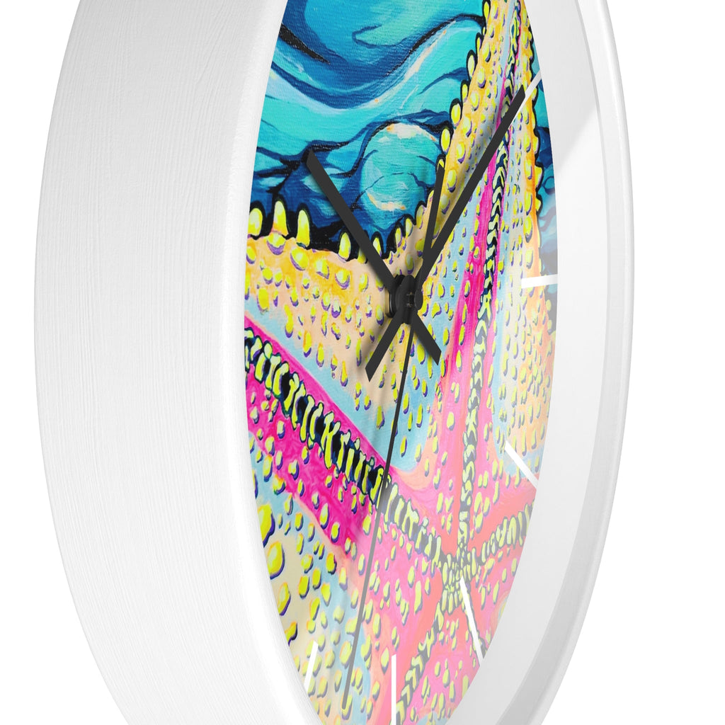 Starfish Beach Bocas Pop Art Wall Clock