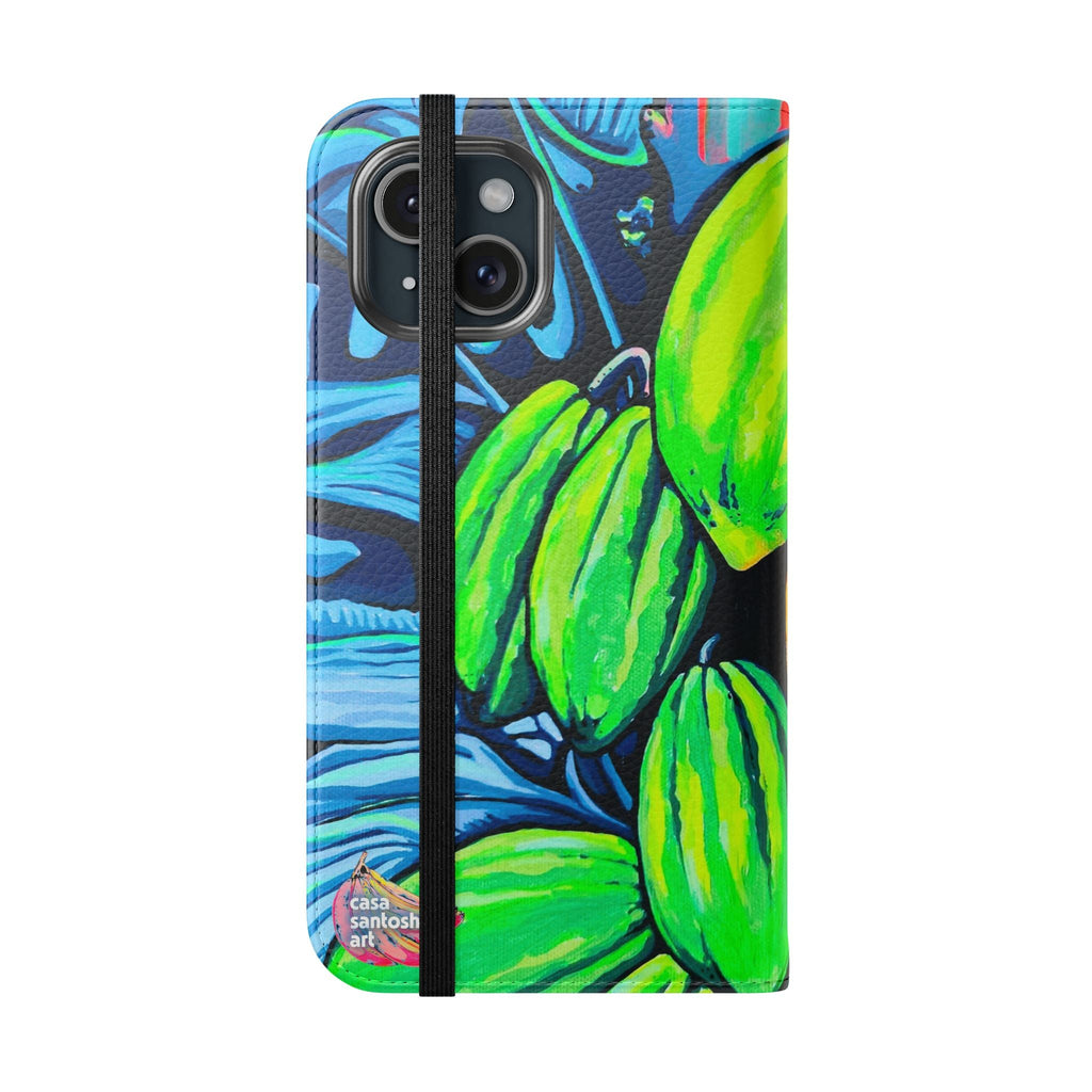 Neon Cacao Flip Phone Case – Wallet Cover with Card Slots
