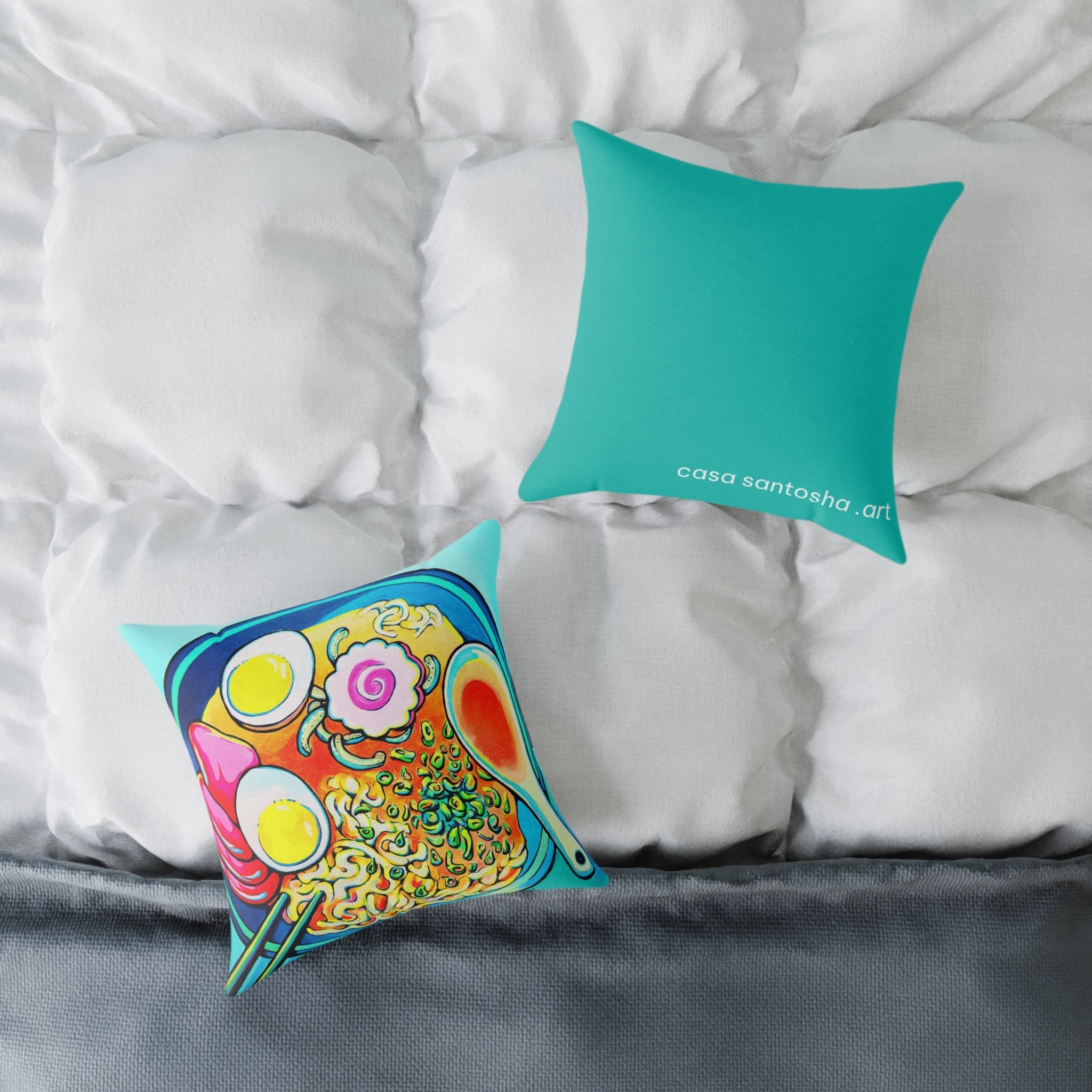 Neon Ramen Art Canvas Decorative Pillow