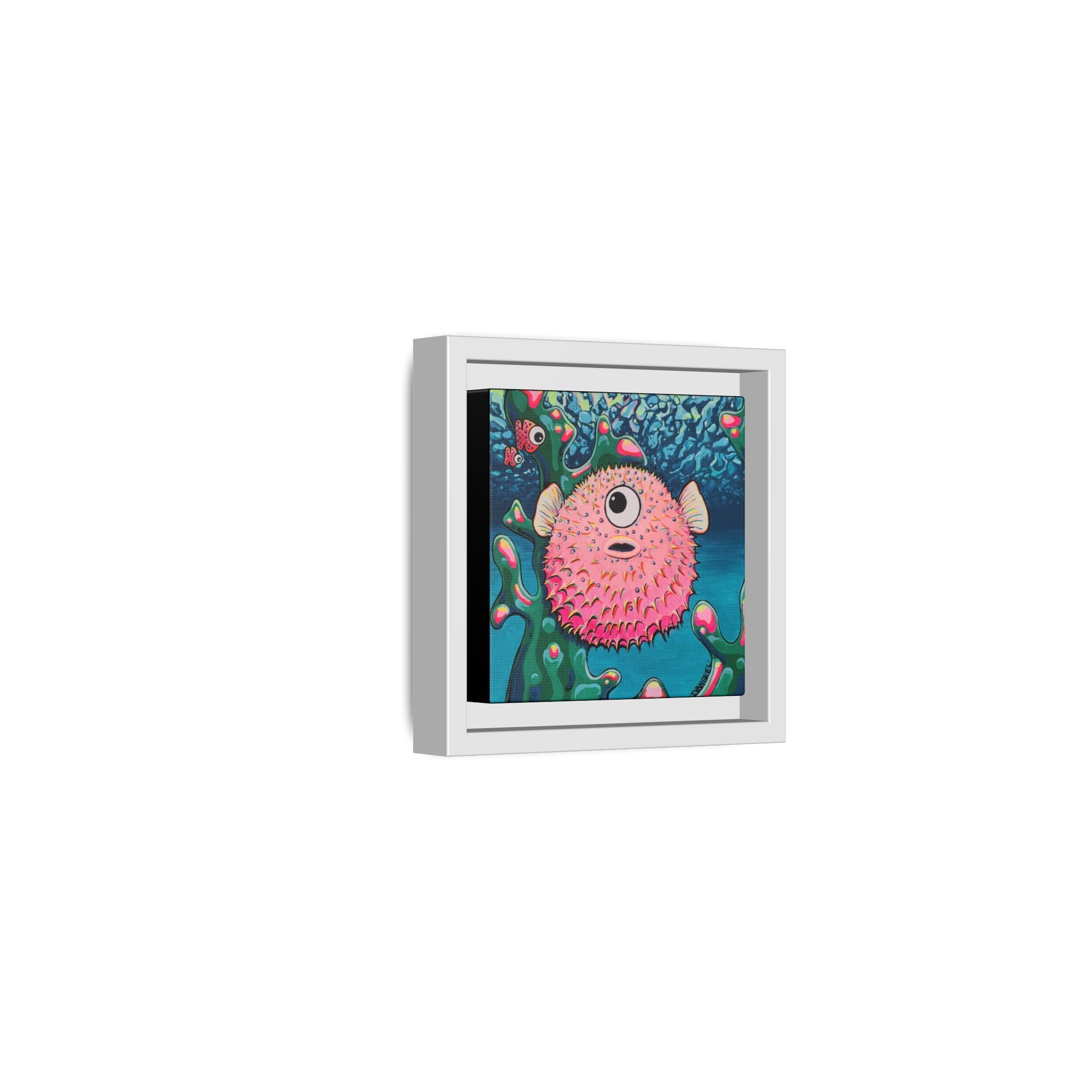 Framed Cyclops Pufferfish Canvas Print
