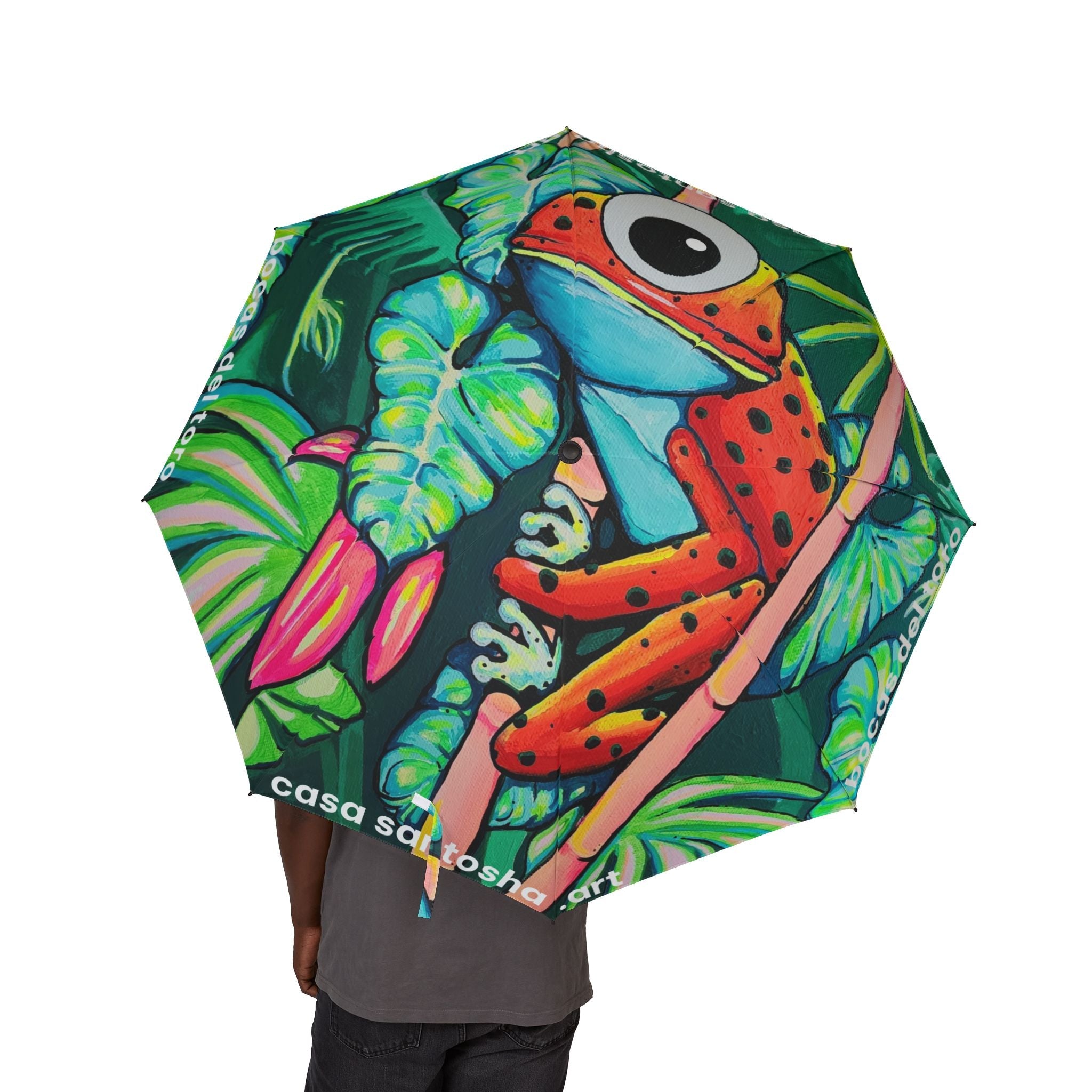 Cyclops Red Frog Umbrella - Foldable & Stylish Rain Gear