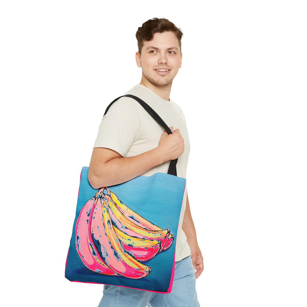 Premium Neon Bananas Tote Bag, Original Artist Design, Reusable Shopping Tote, Eco-Friendly