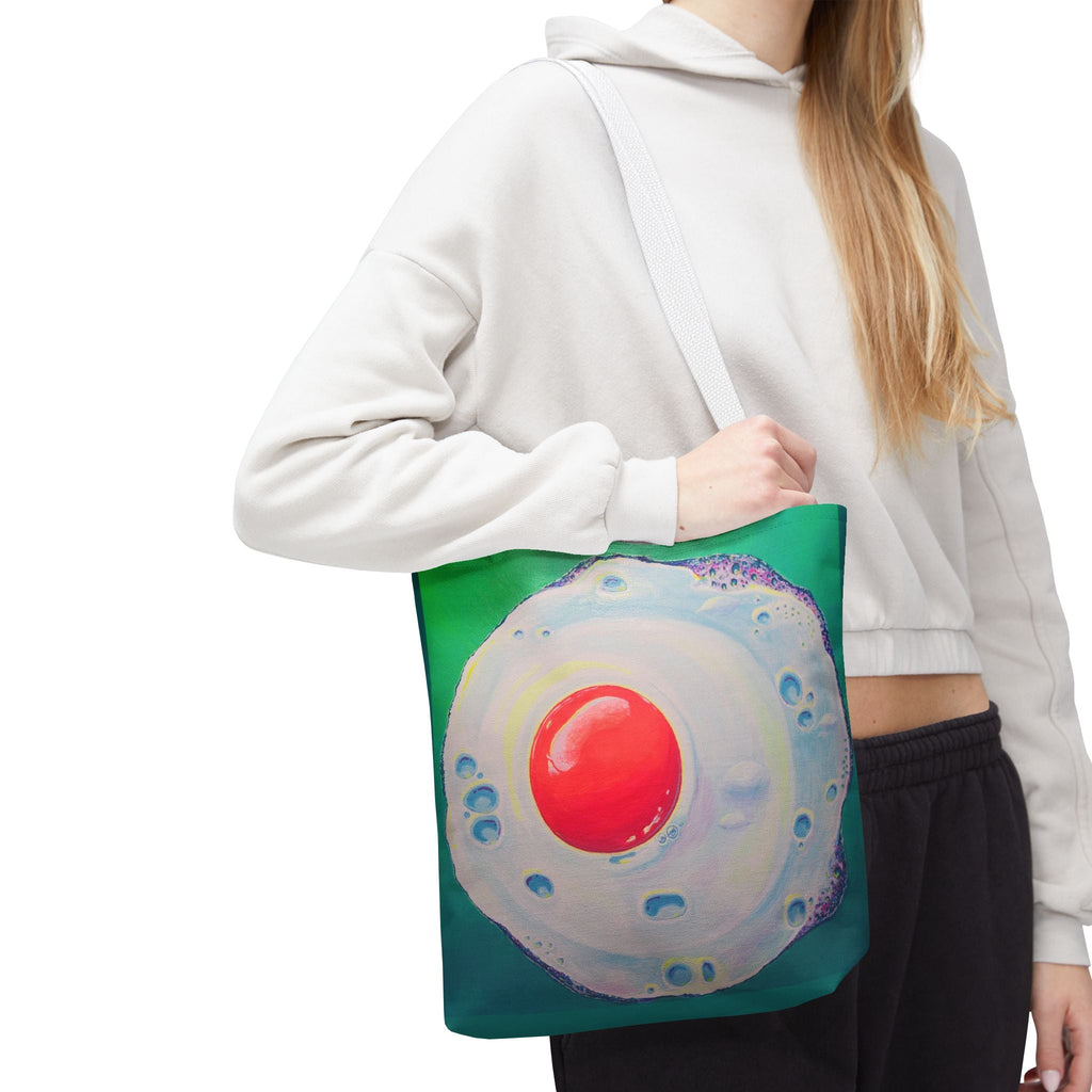 Premium Neon Fried Egg Tote Bag, Original Artist Design, Reusable Shopping Tote,  Eco-Friendly