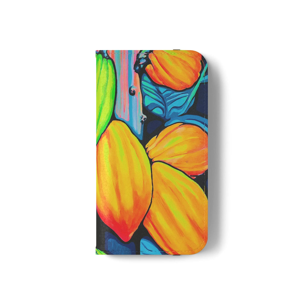 Neon Cacao Flip Phone Case – Wallet Cover with Card Slots