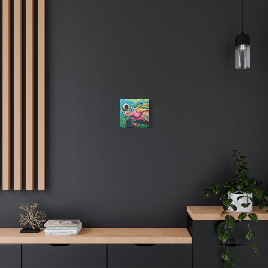Cyclops Turtle Original Canvas Art Print, Gift, Unique Wall Decor