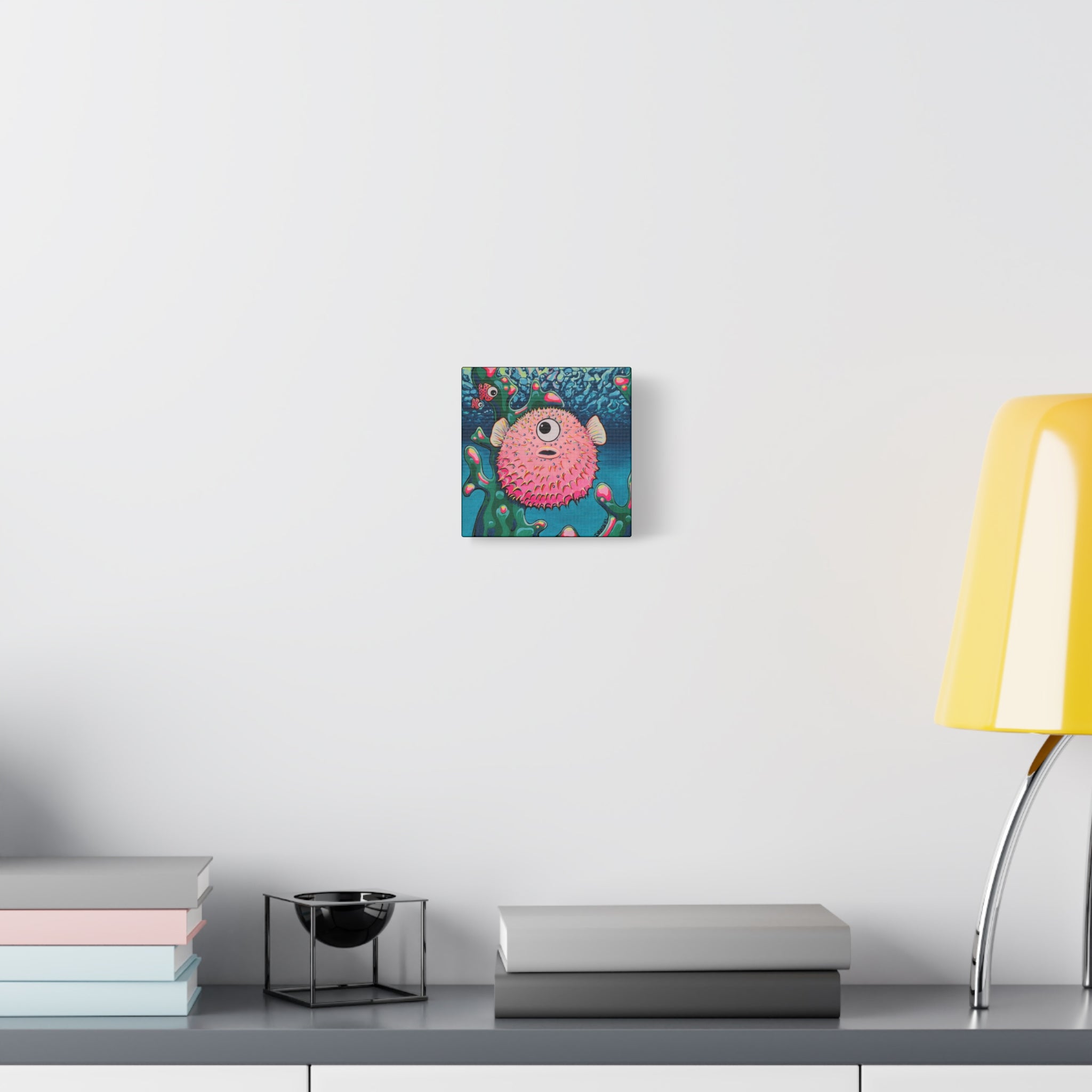 Cyclops Pufferfish Canvas Print, Home Decor Wall Art