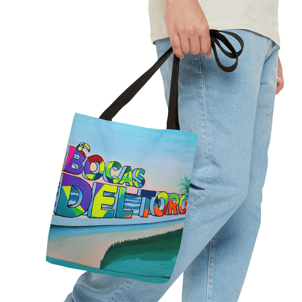 Premium Bocas Del Toro Sign Tote Bag, Original Artist Design, Reusable Shopping Tote,  Eco-Friendly
