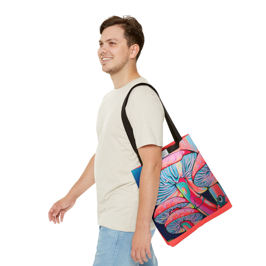 Premium Trippy Mushrooms Tote Bag, Original Artist Design, Reusable Shopping Tote, Eco-Friendly