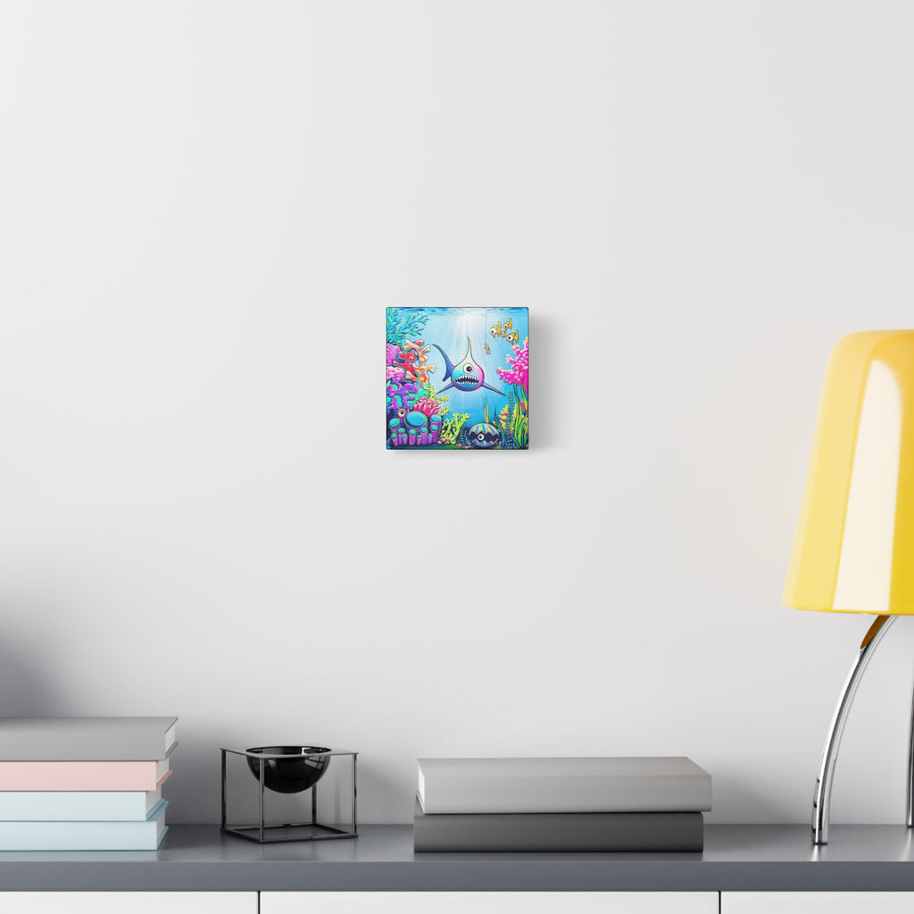 Cyclops Shark Original Canvas Art Print, Unique Home Decor, Wall Art