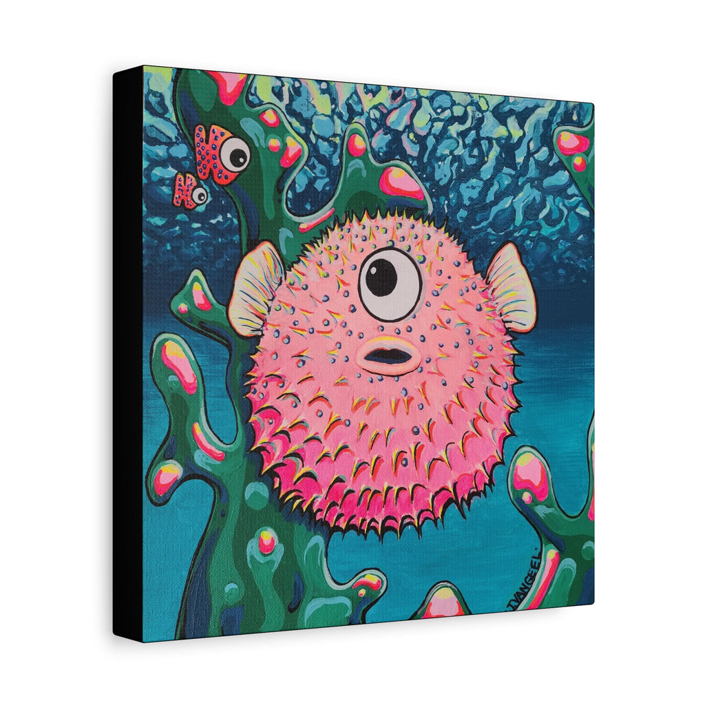 Cyclops Pufferfish Canvas Print, Home Decor Wall Art