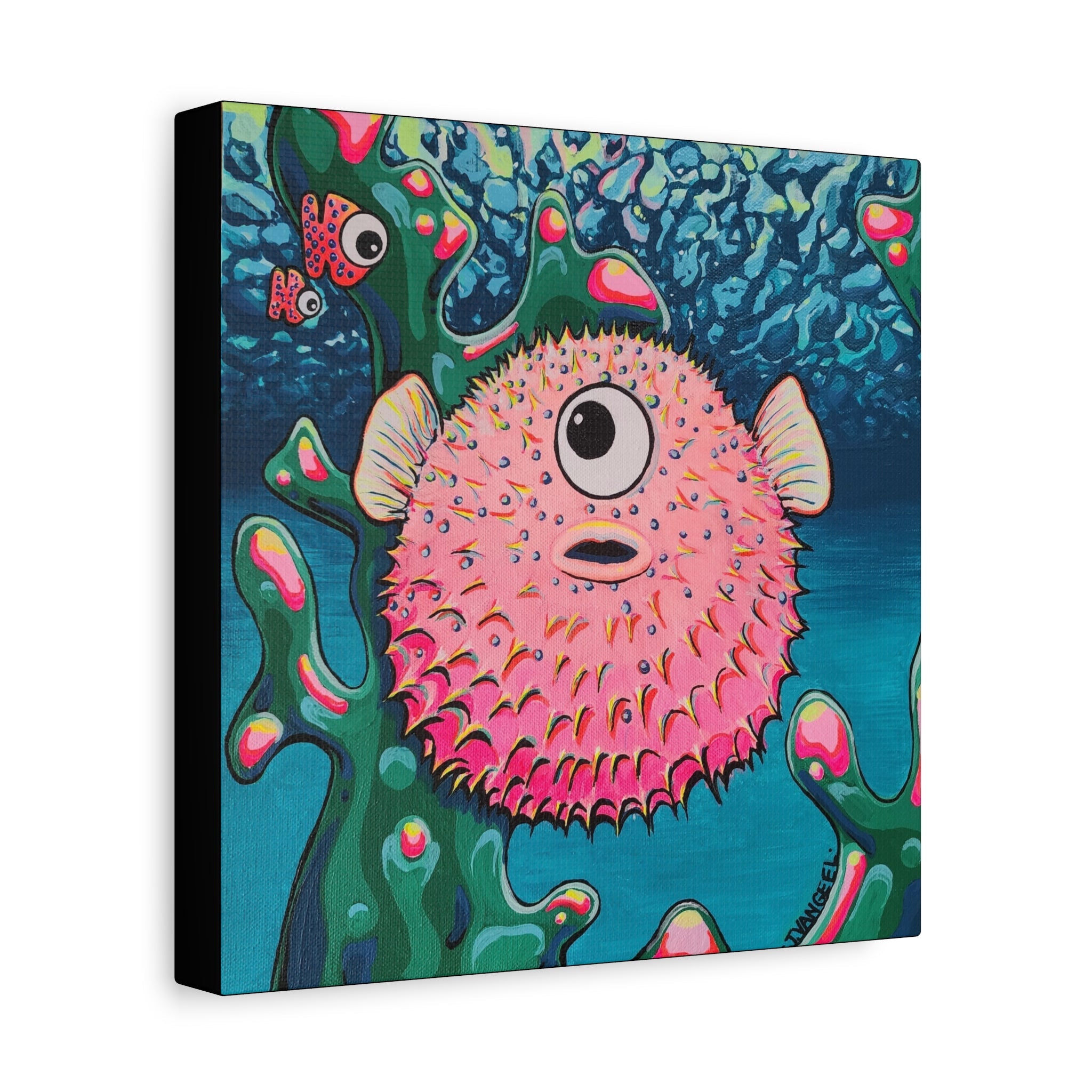 Cyclops Pufferfish Canvas Print, Home Decor Wall Art