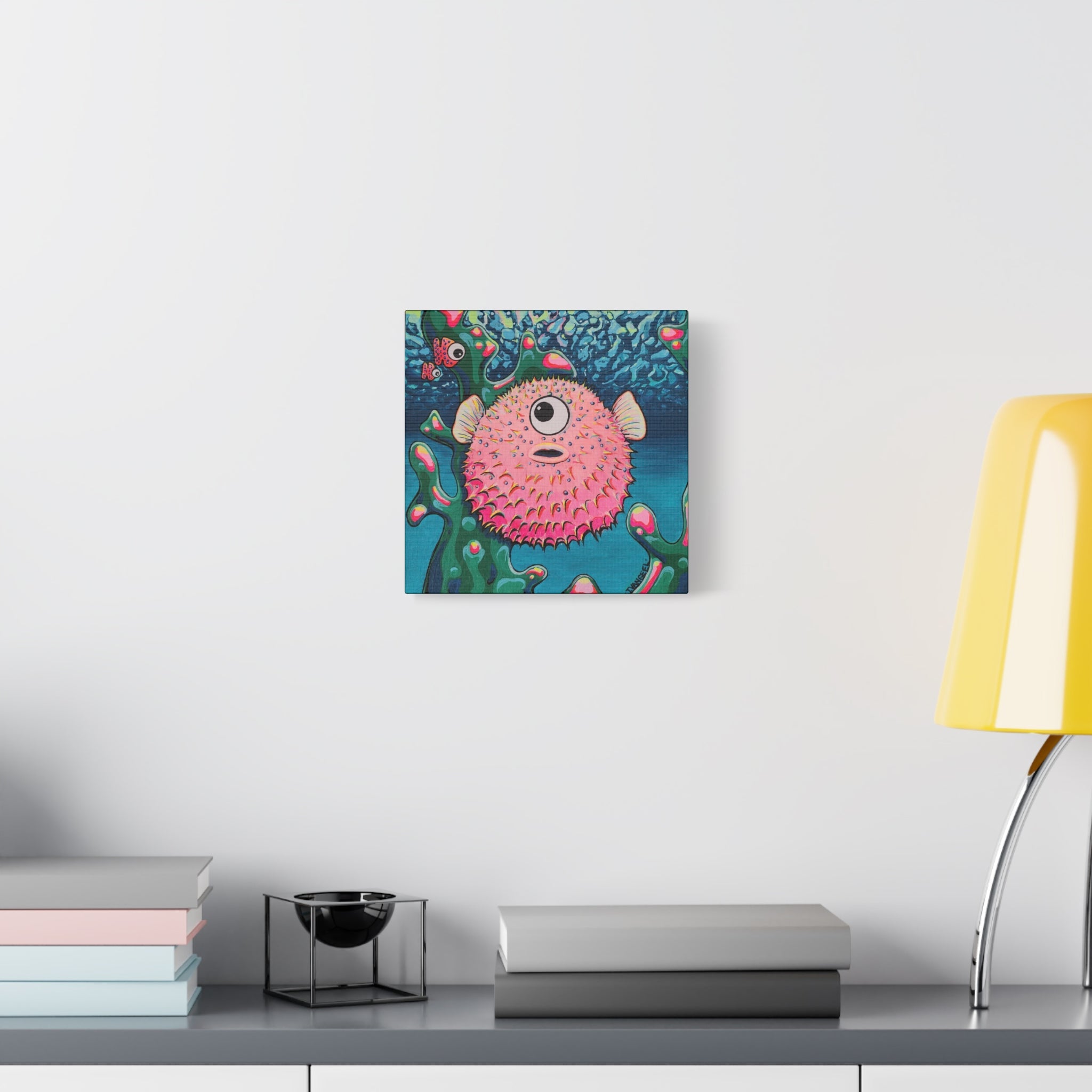 Cyclops Pufferfish Canvas Print, Home Decor Wall Art