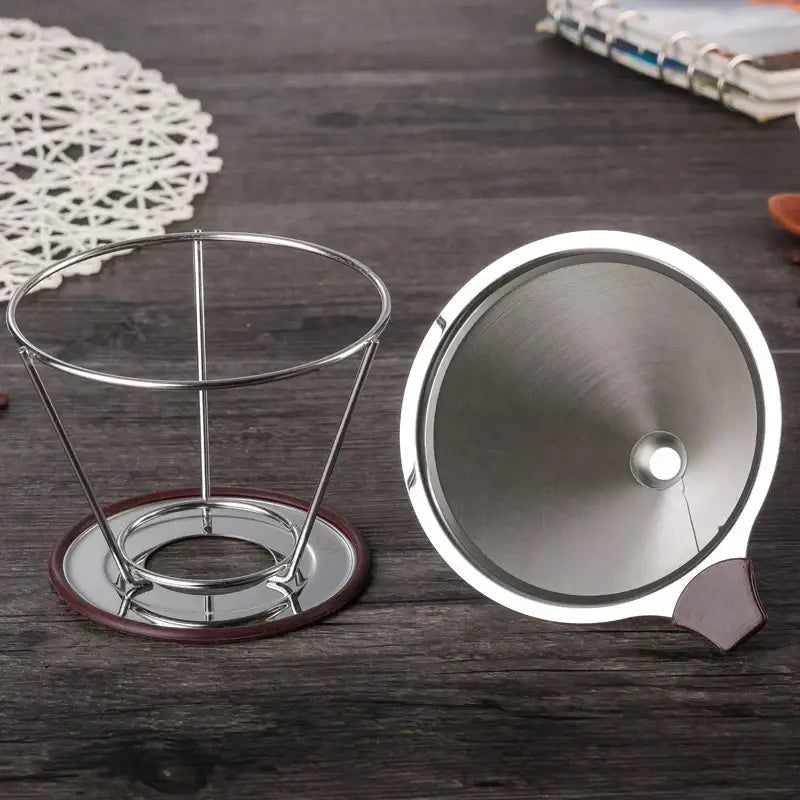 4 pack stainless steel double layer coffee filter funnel kitchen set