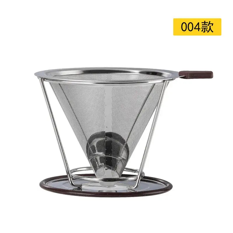 4 pack stainless steel double layer coffee filter funnel kitchen set