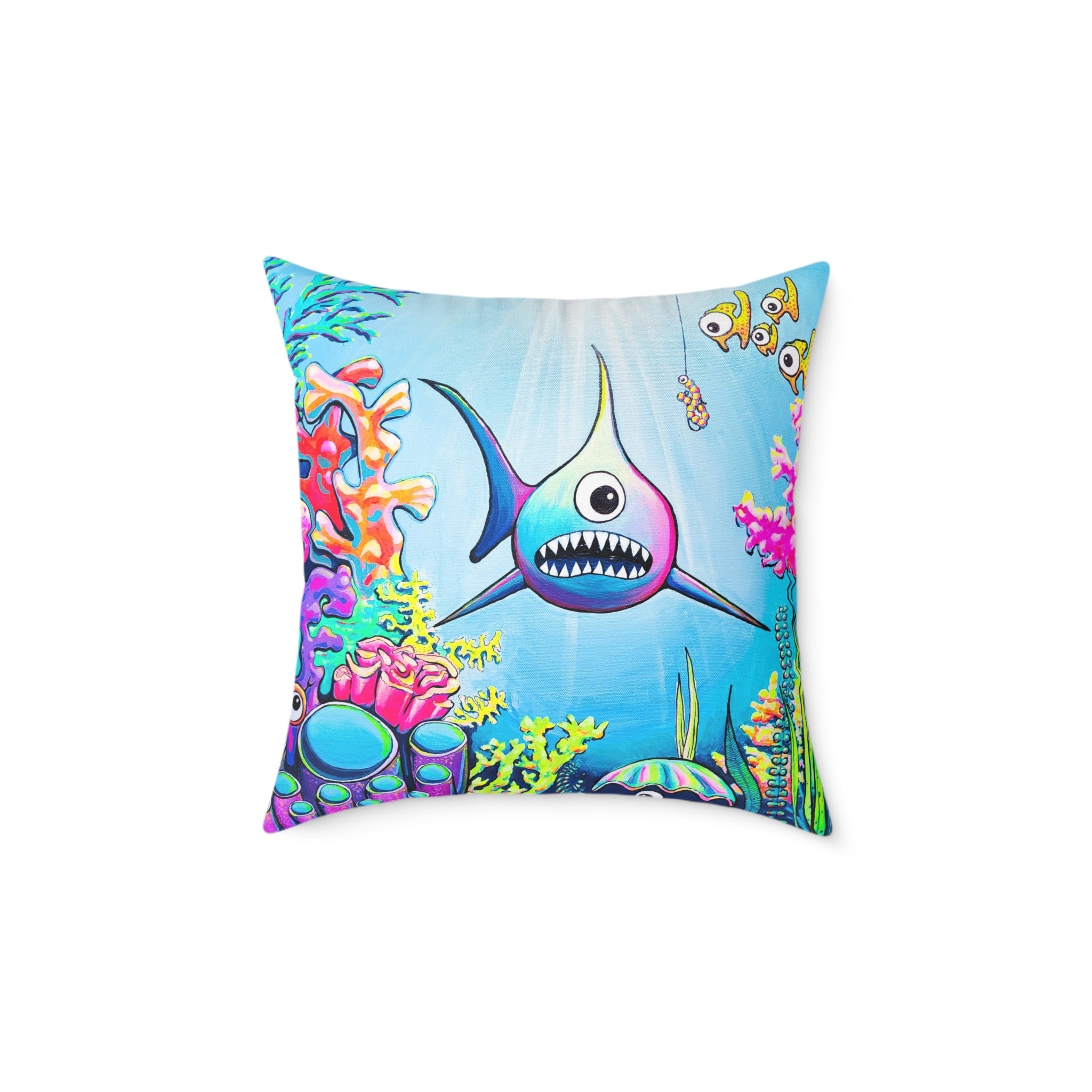 Cyclops Shark Art Canvas Decorative Pillow