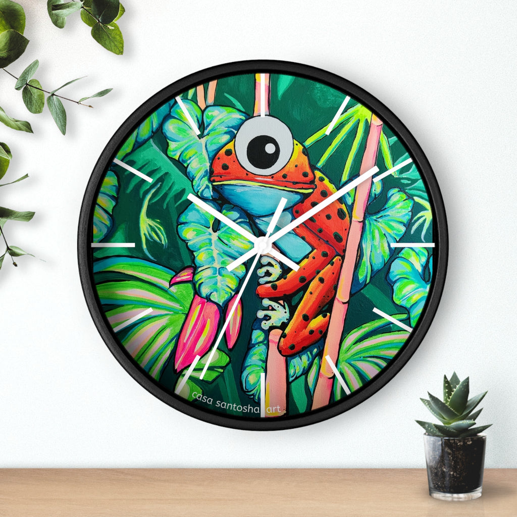 Cyclops Red Frog Pop Art Wall Clock