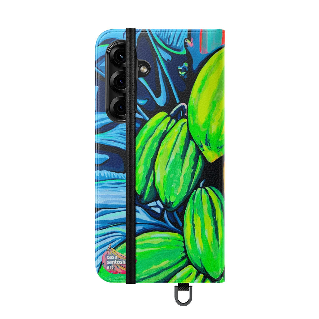 Neon Cacao Flip Phone Case – Wallet Cover with Card Slots