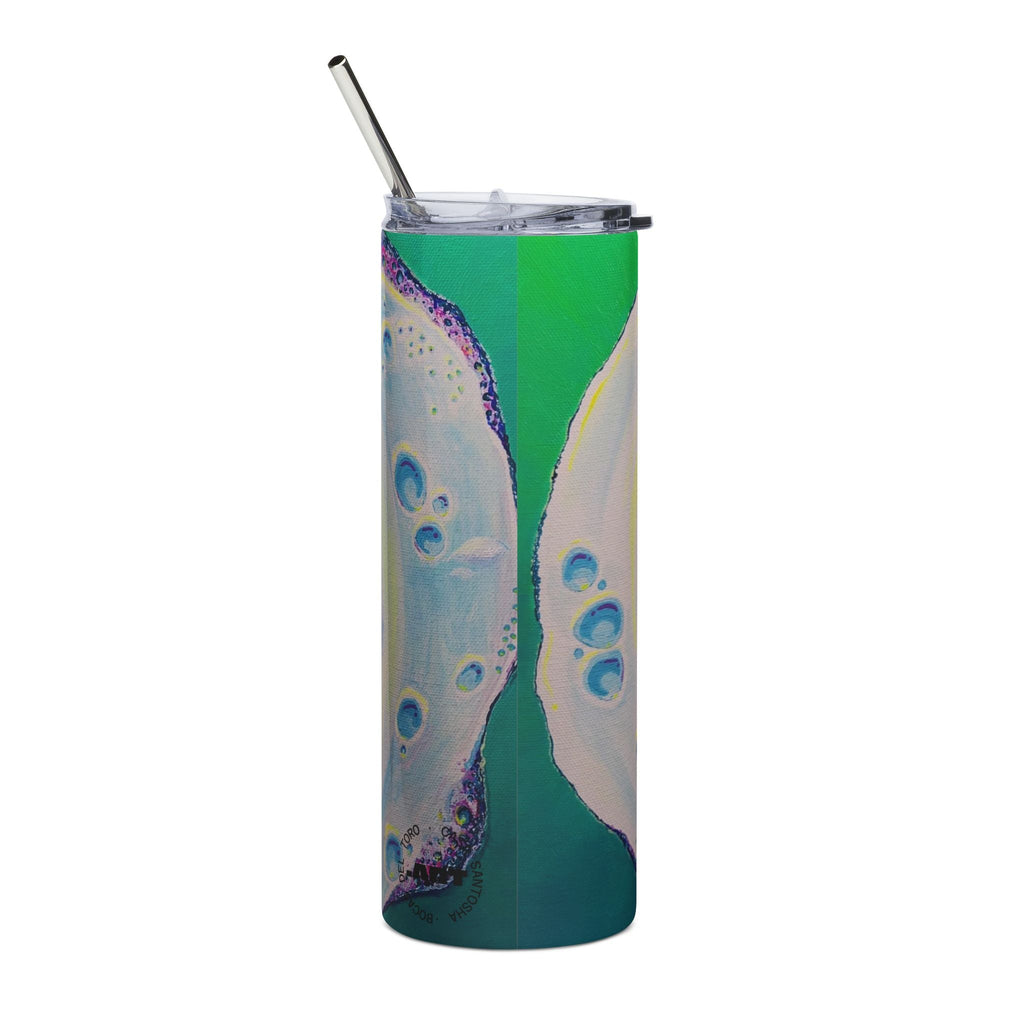 Neon Fried Egg Stainless Steel Tumbler, 20oz | Fun Travel Mug, Eco-Friendly