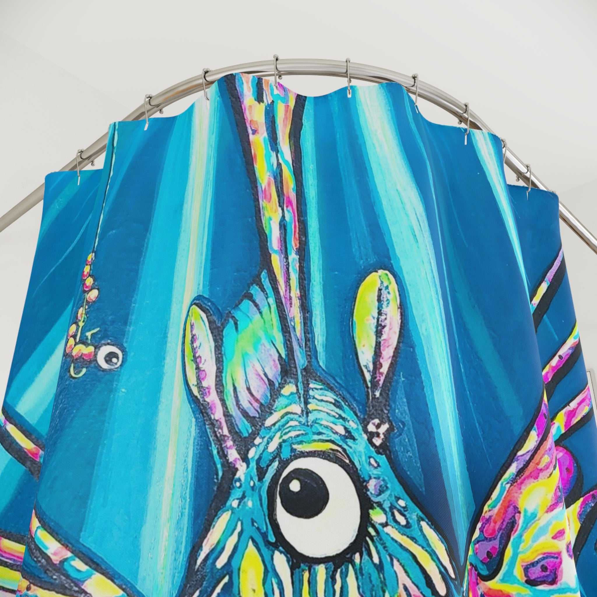 Cyclops Lionfish Pop Art Shower Curtain