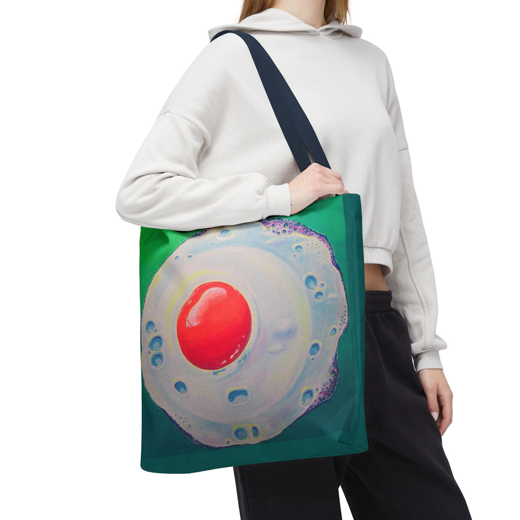 Premium Neon Fried Egg Tote Bag, Original Artist Design, Reusable Shopping Tote,  Eco-Friendly
