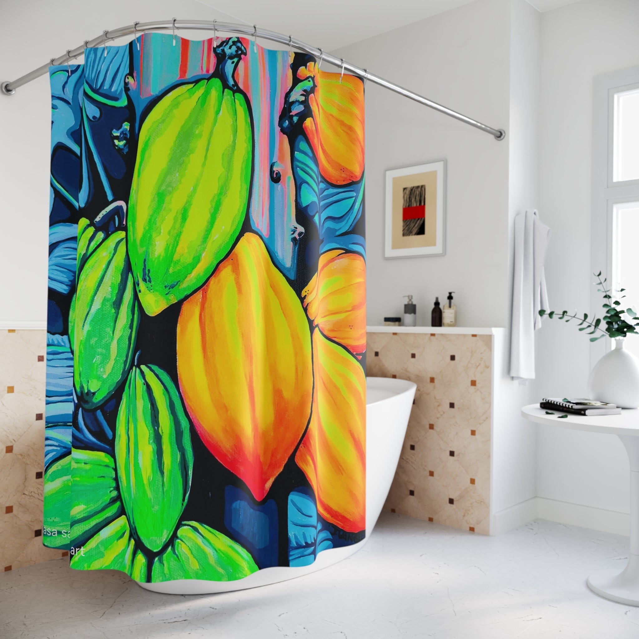 Neon Cacao Pop Art Shower Curtain