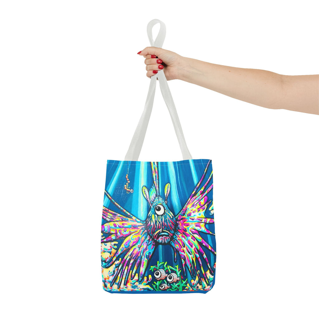 Premium Cyclops Lionfish Tote Bag, Original Artist Design, Reusable Shopping Tote,  Eco-Friendly