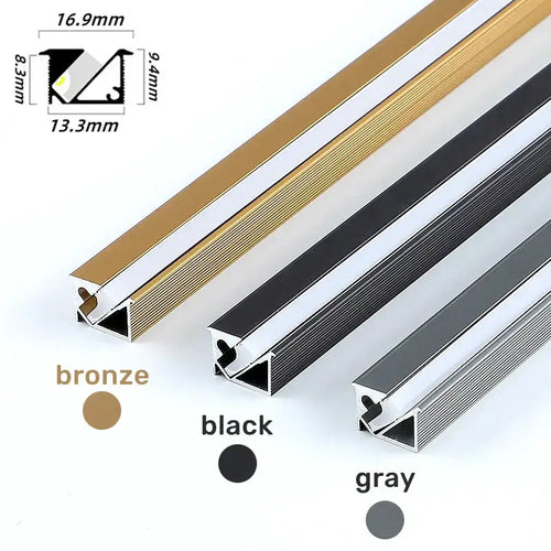 45 degree led aluminum profile corner trim kitchen backlight