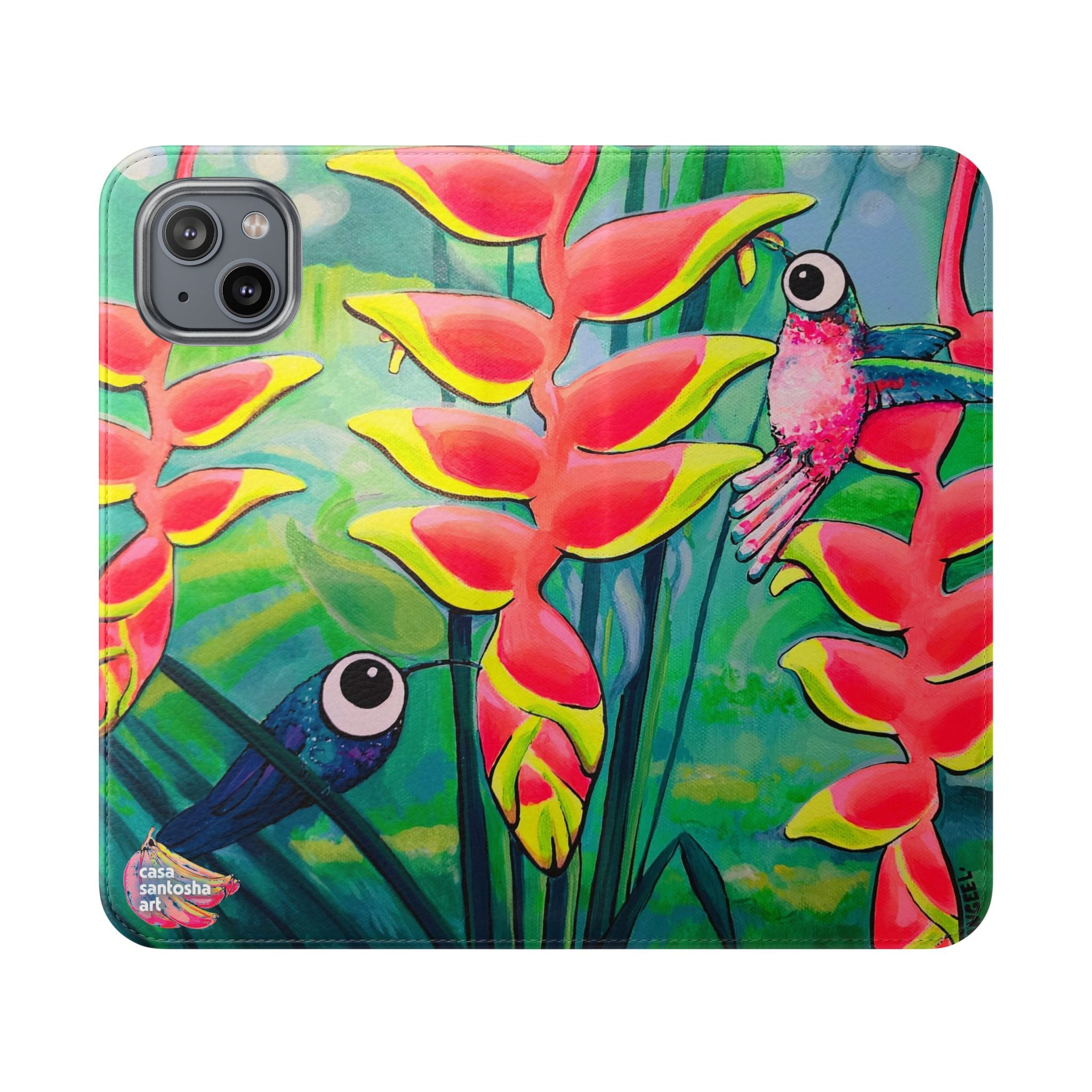 Cyclops Hummingbirds Flip Phone Case – Wallet Cover with Card Slots