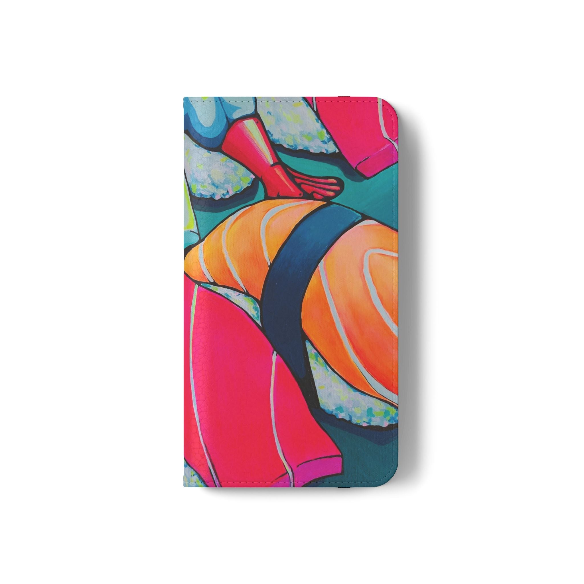 Neon Sushi Flip Phone Case – Wallet Cover with Card Slots