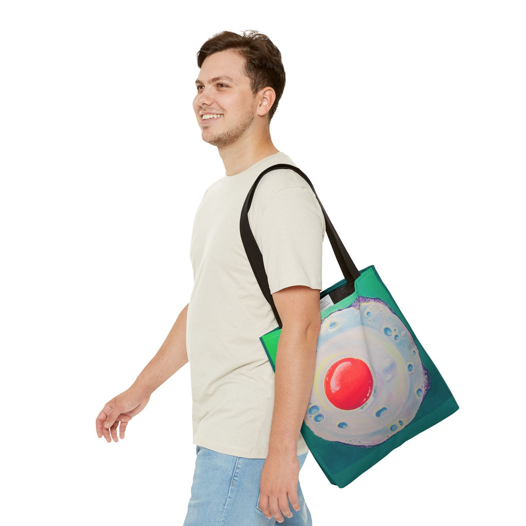 Premium Neon Fried Egg Tote Bag, Original Artist Design, Reusable Shopping Tote,  Eco-Friendly