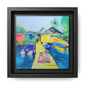 Framed Cyclops Cat and Dog in Bocas Canvas Print