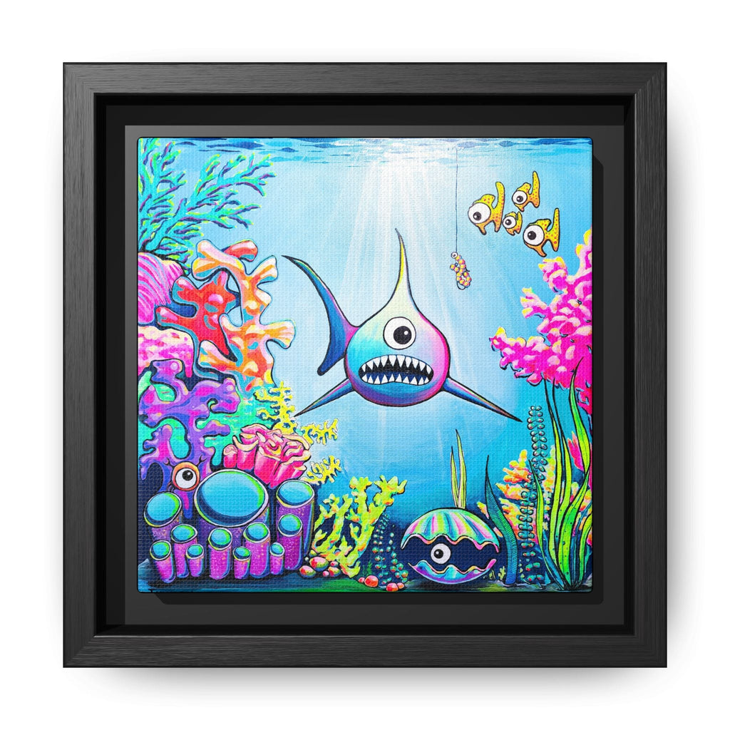Framed Cyclops Shark Canvas Print
