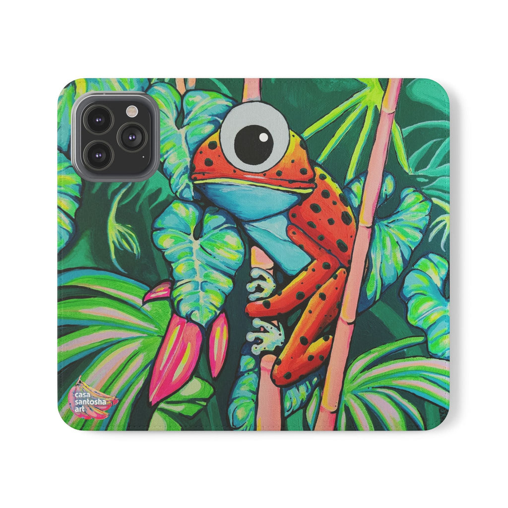 Cyclops Red Frog Flip Phone Case – Wallet Cover with Card Slots