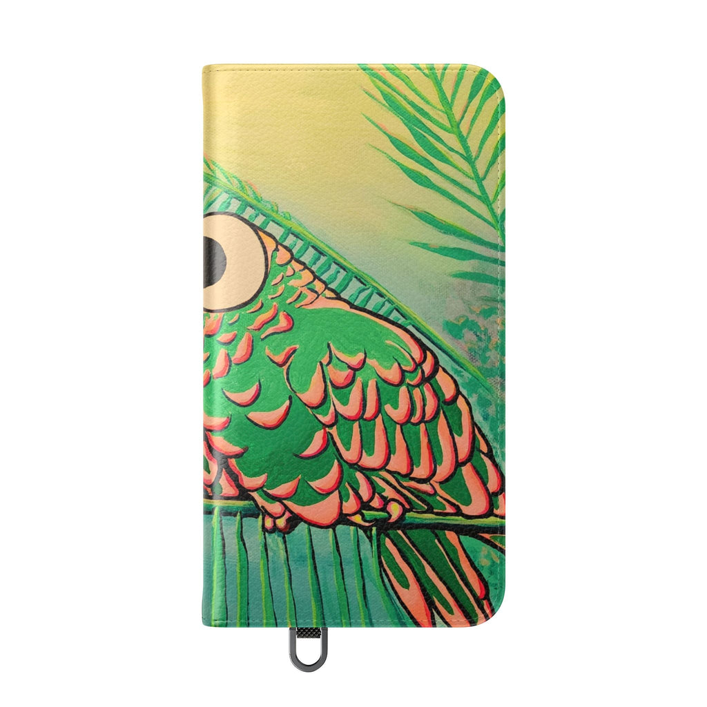 Chatty Cyclops Parrots Flip Phone Case – Wallet Cover with Card Slots