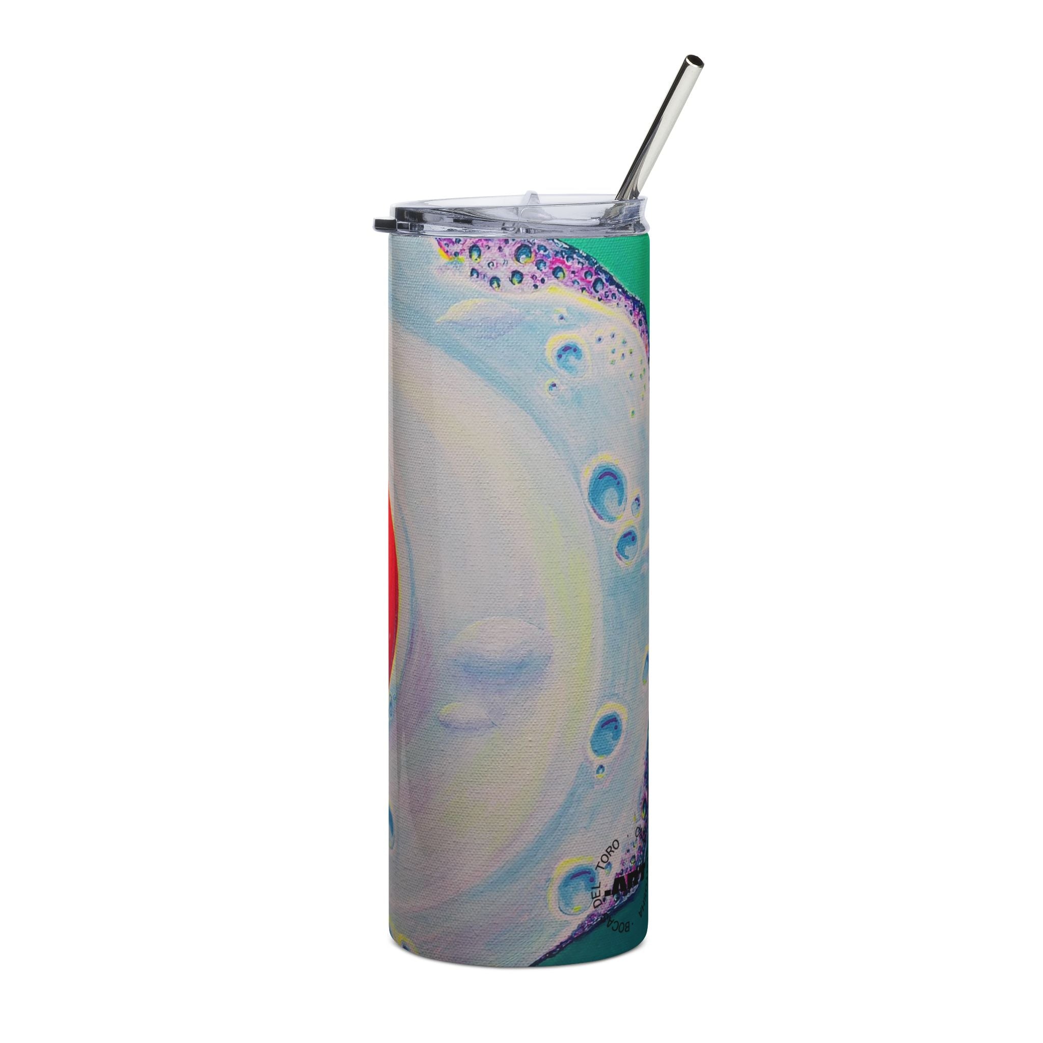 Neon Fried Egg Stainless Steel Tumbler, 20oz | Fun Travel Mug, Eco-Friendly