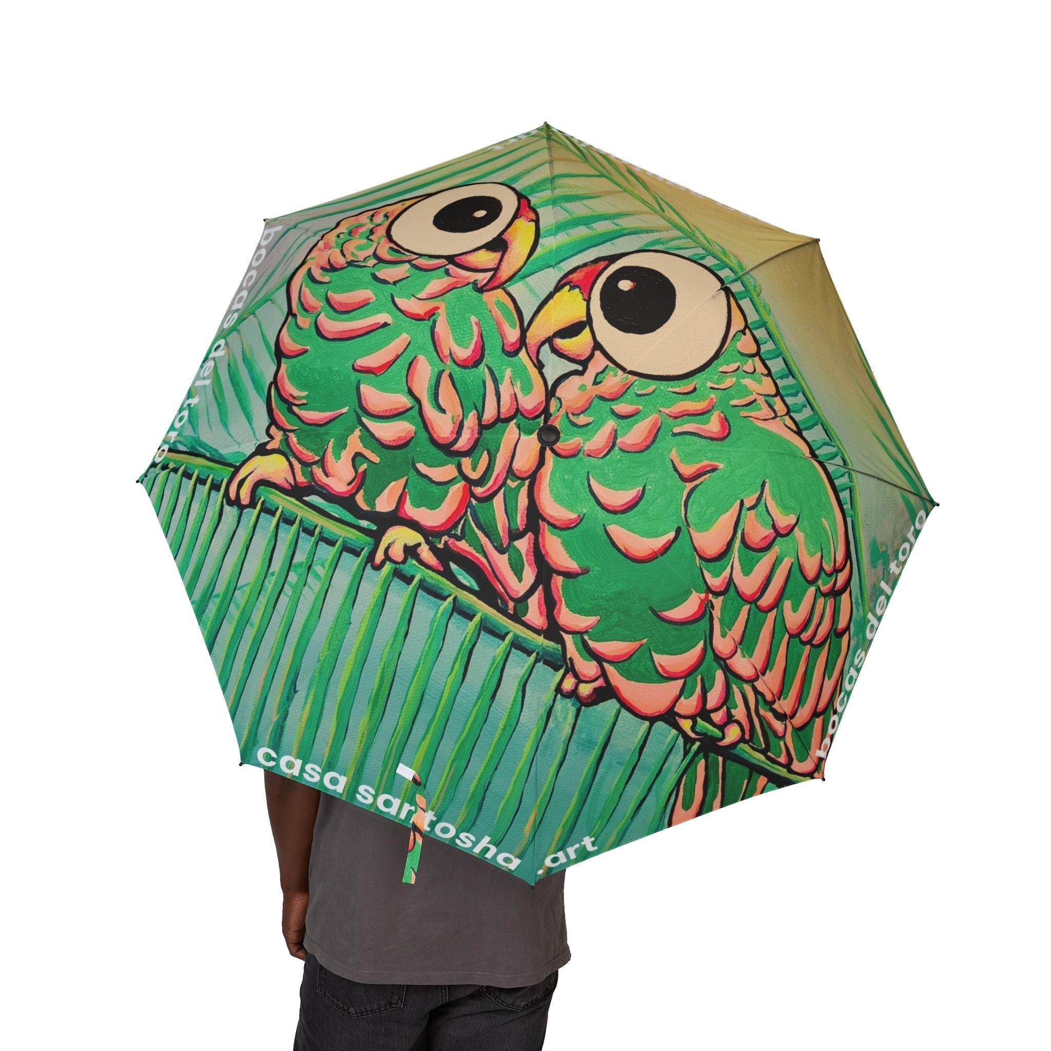 Chatty Cyclops Parrots Umbrella - Foldable & Stylish Rain Gear