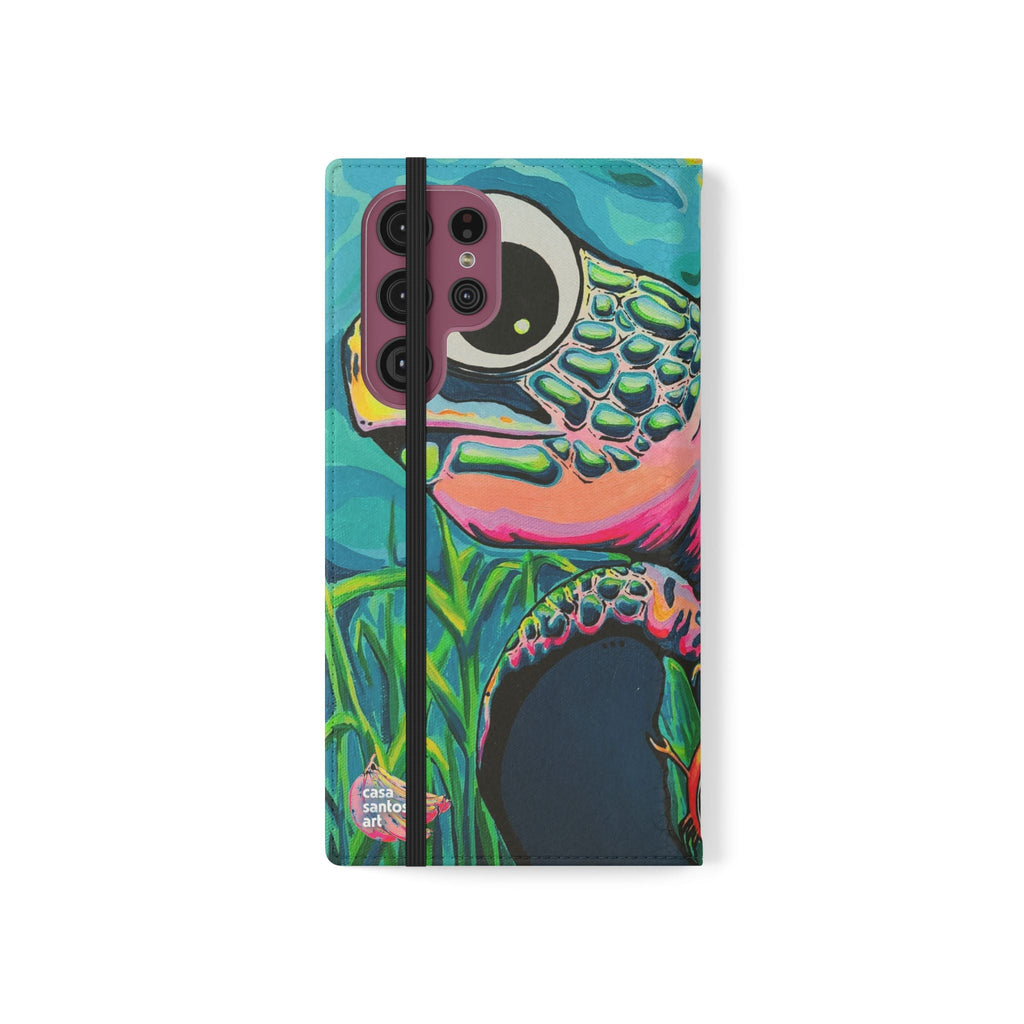 Cyclops Turtle Flip Phone Case – Wallet Cover with Card Slots