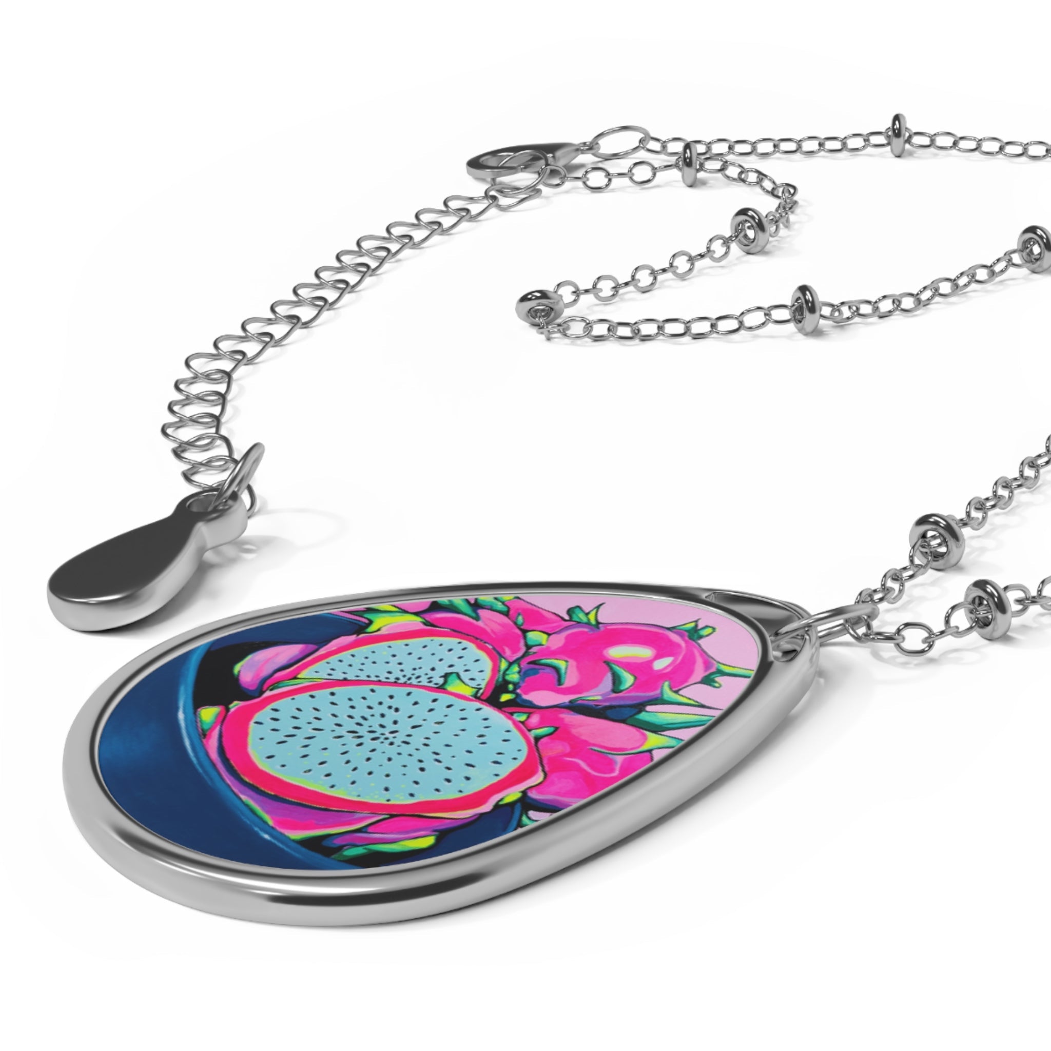 Neon Pink Dragon Fruit Necklace