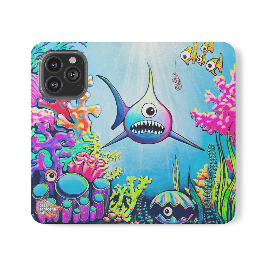 Cyclops Shark Flip Phone Case – Wallet Cover with Card Slots