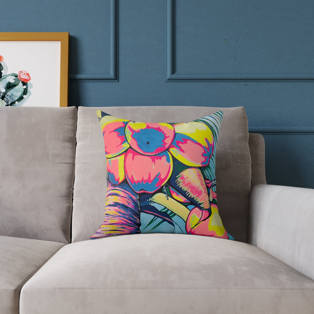 Neon Coconuts Art Canvas Decorative Pillow