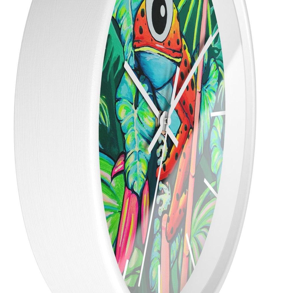 Cyclops Red Frog Pop Art Wall Clock