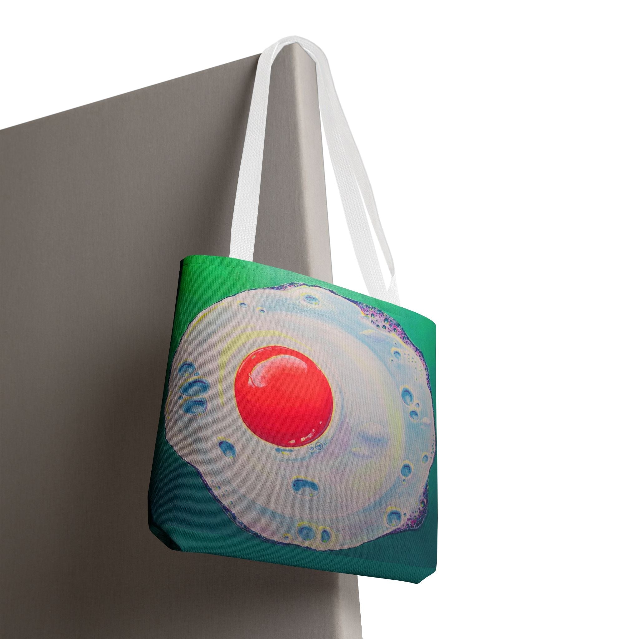 Premium Neon Fried Egg Tote Bag, Original Artist Design, Reusable Shopping Tote,  Eco-Friendly