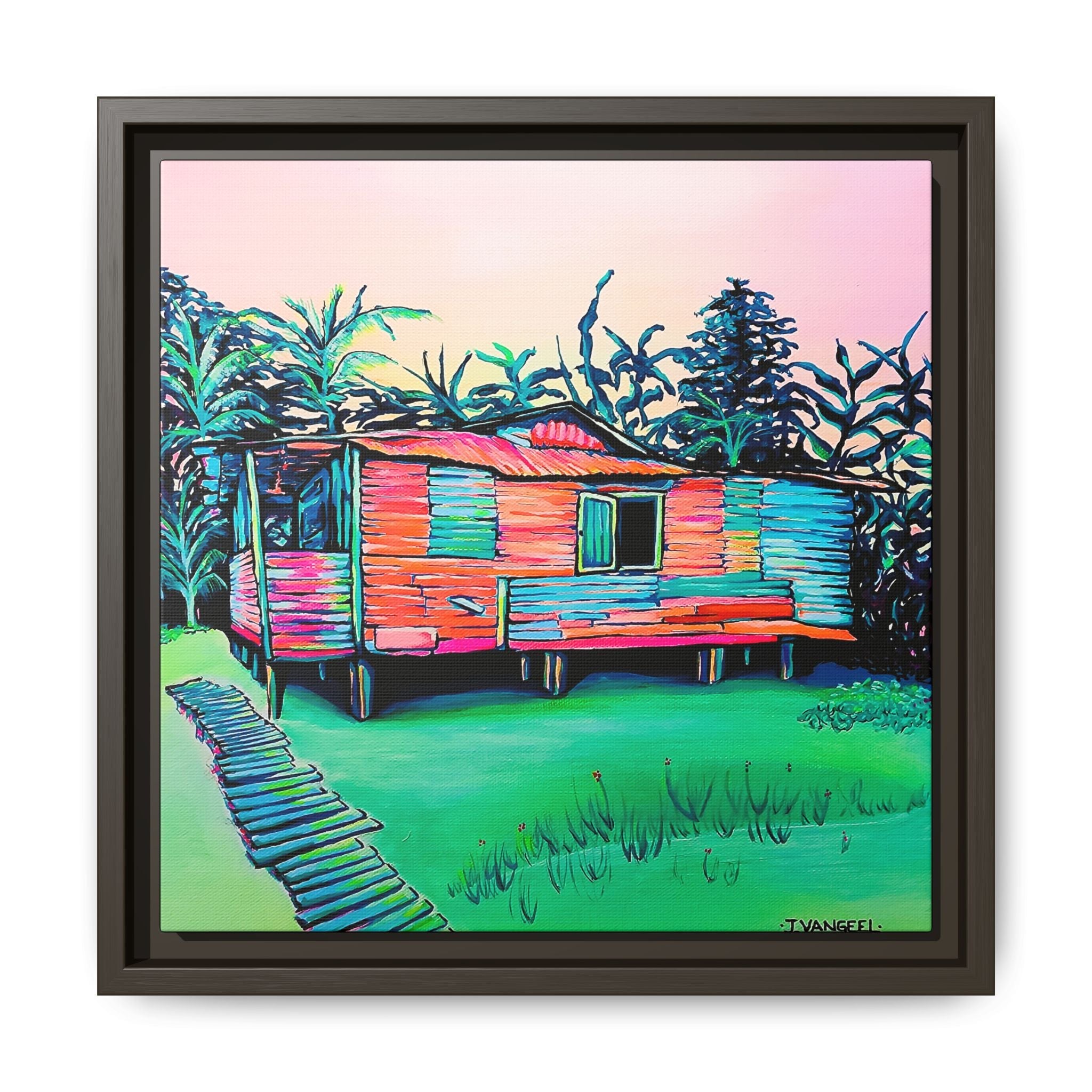 Framed Luis Russell House Bocas Canvas Print
